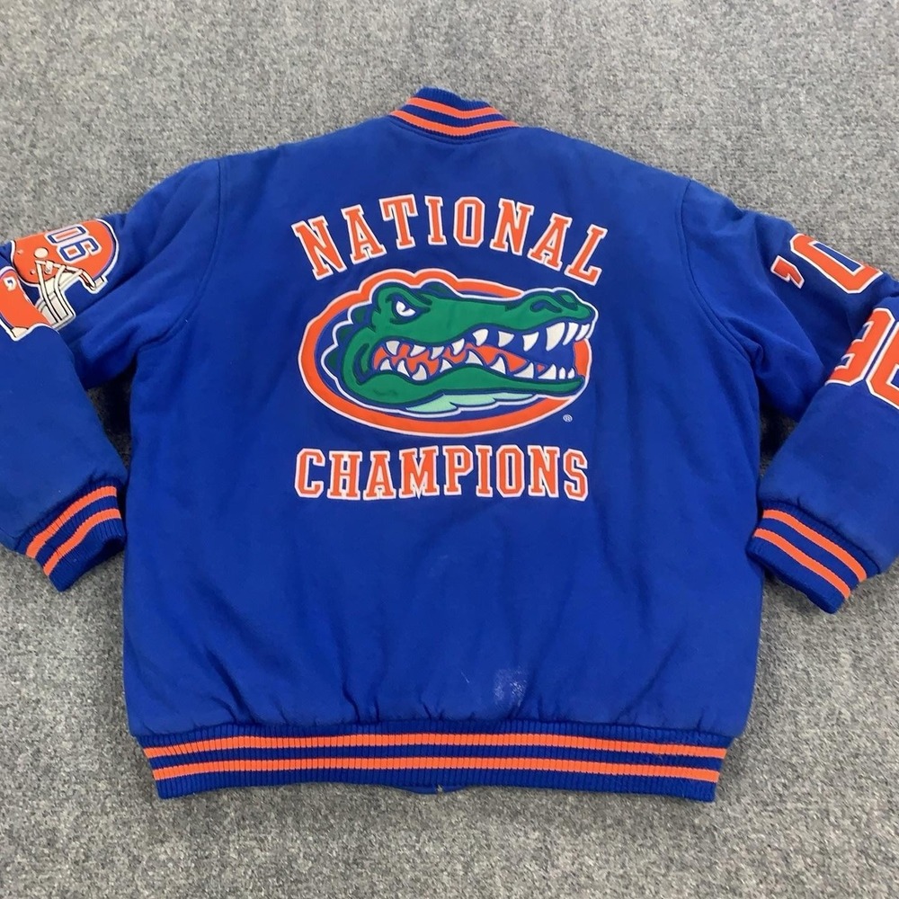 Vintage Florida Gators Jacket Mens XL Blue NCAA Football G-III Sports 96 Champs